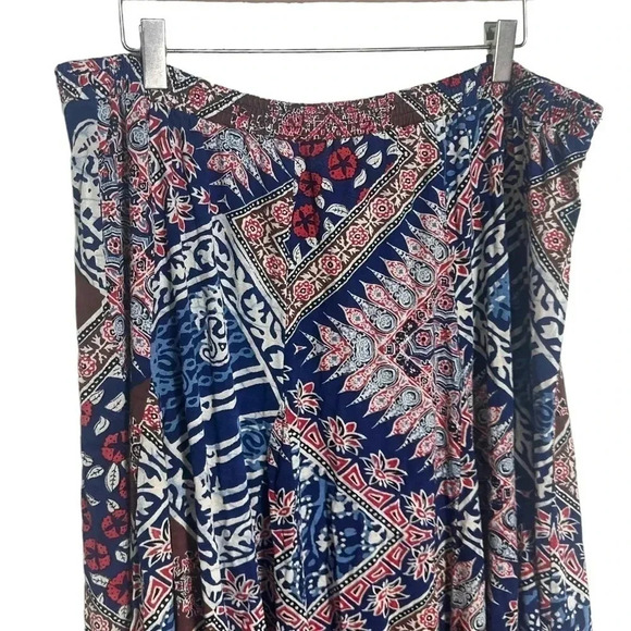 Coldwater Creek XL Skirt multicolor boho patchwork print long elastic waist Boho - Picture 3 of 6